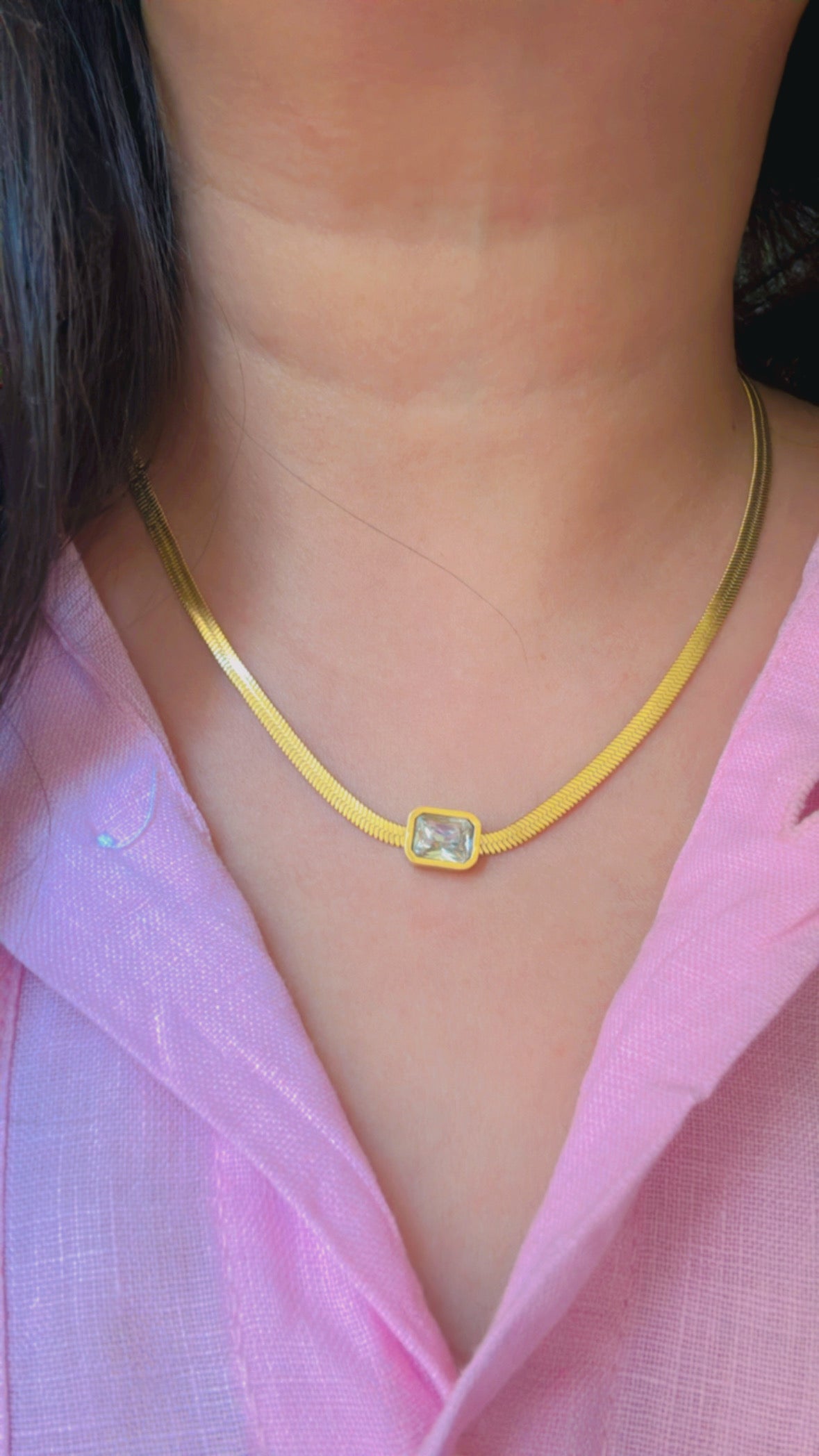 Anti tarnish Stoned Necklace