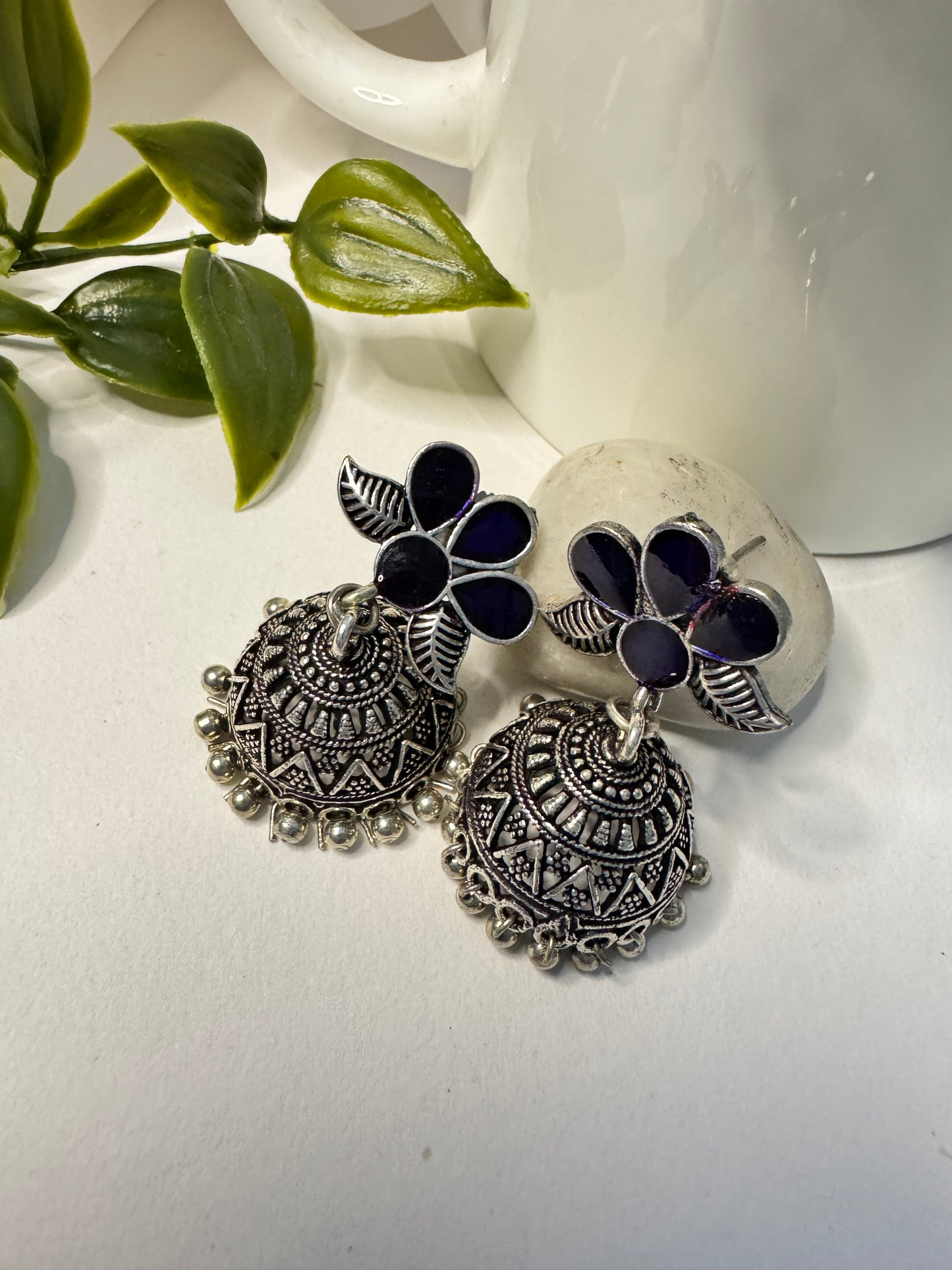 Meenakari Jhumki Earrings combo (small)