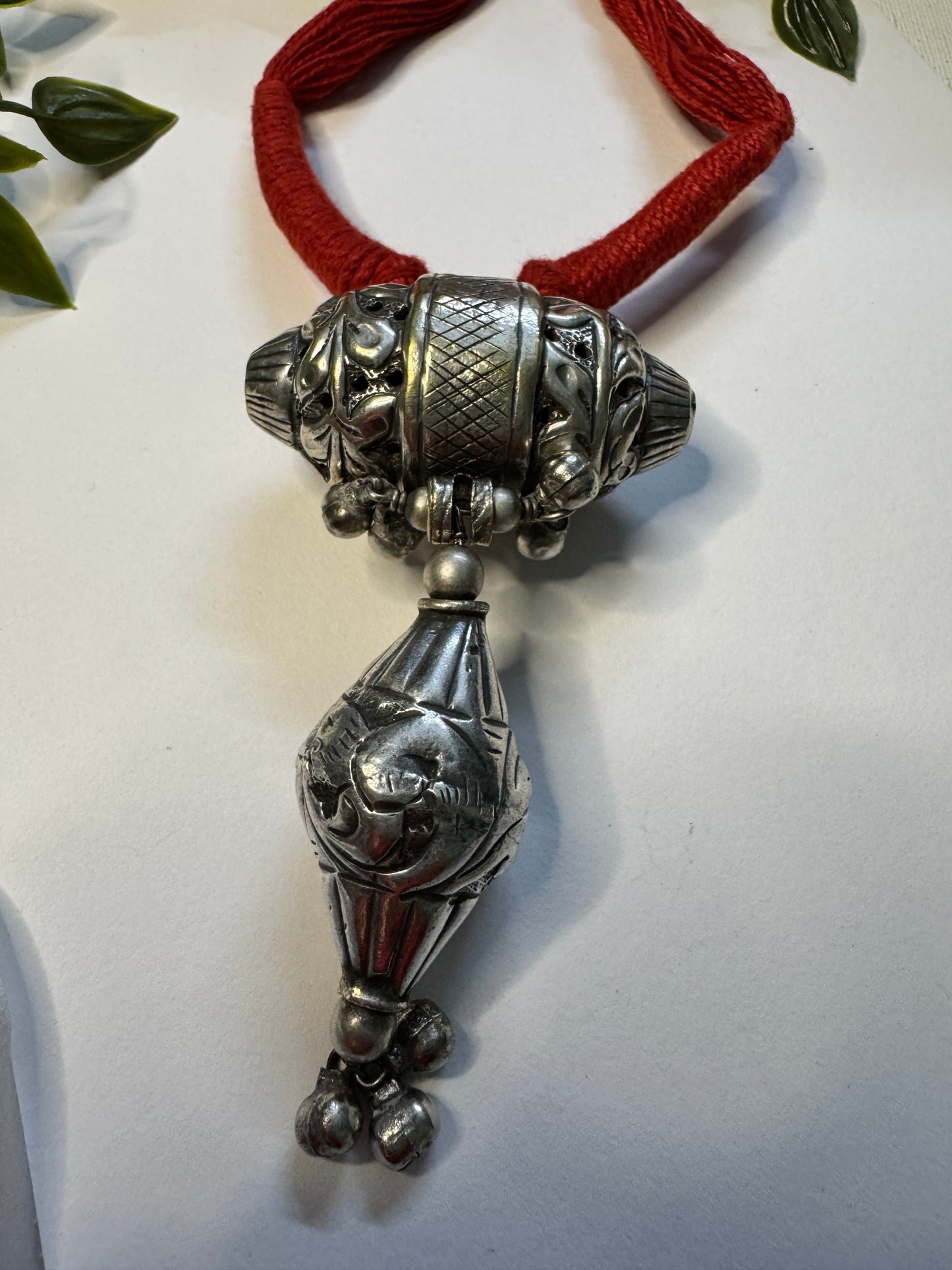 Mandaliya silverlookalike oxidised Neckpiece