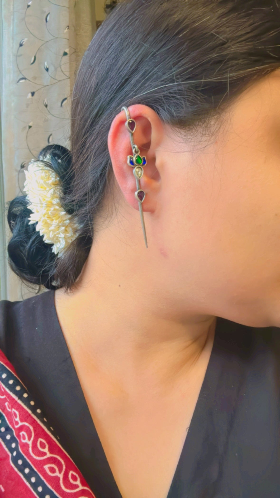 Needle lotus Earcuffs