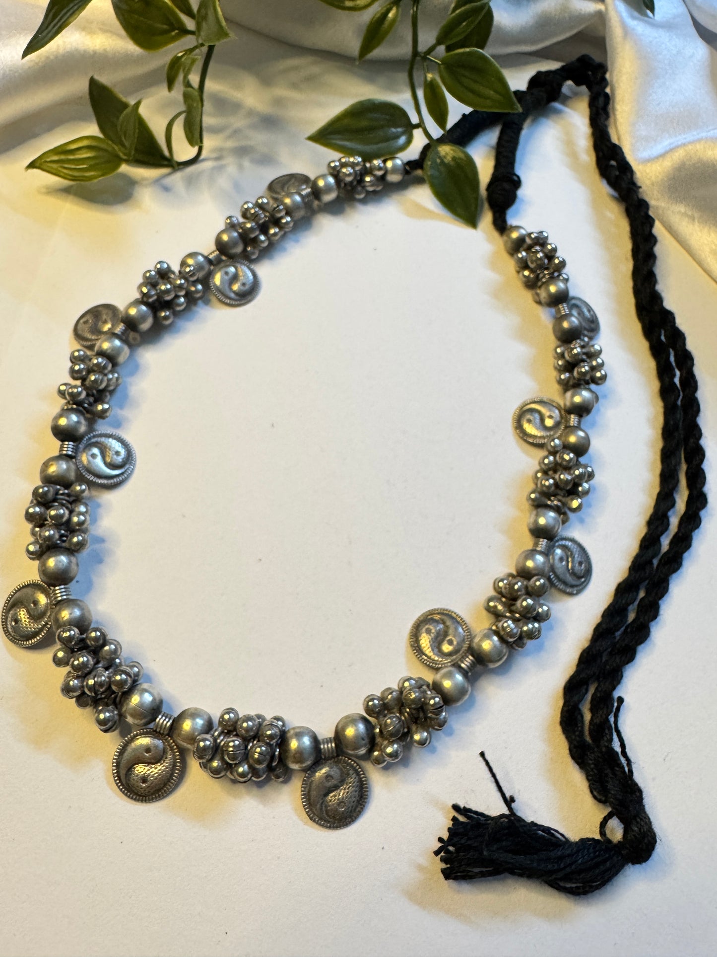 Handmade Shakti silverlookalike Neckpiece