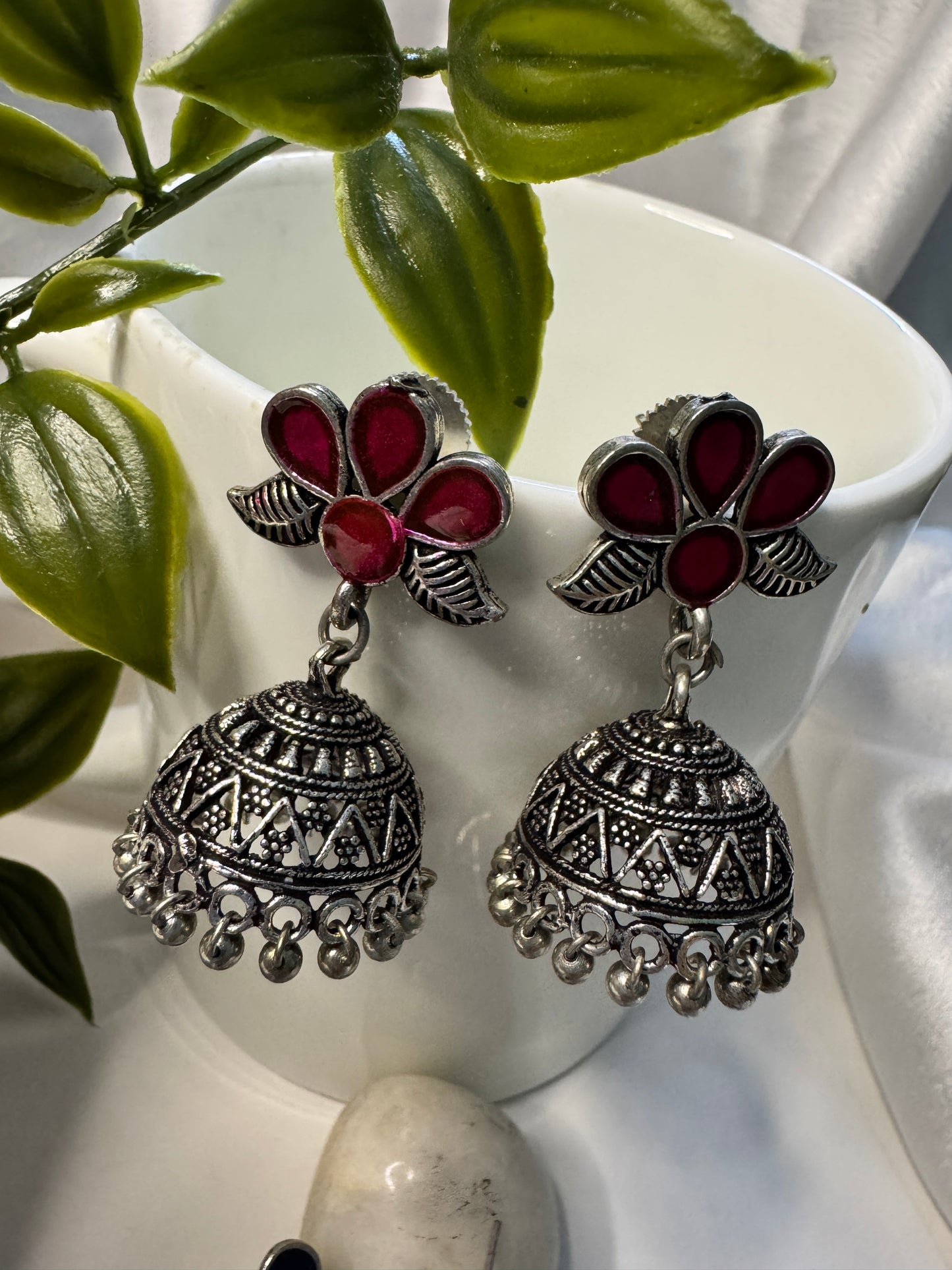 Meenakari Jhumki Earrings combo (small)