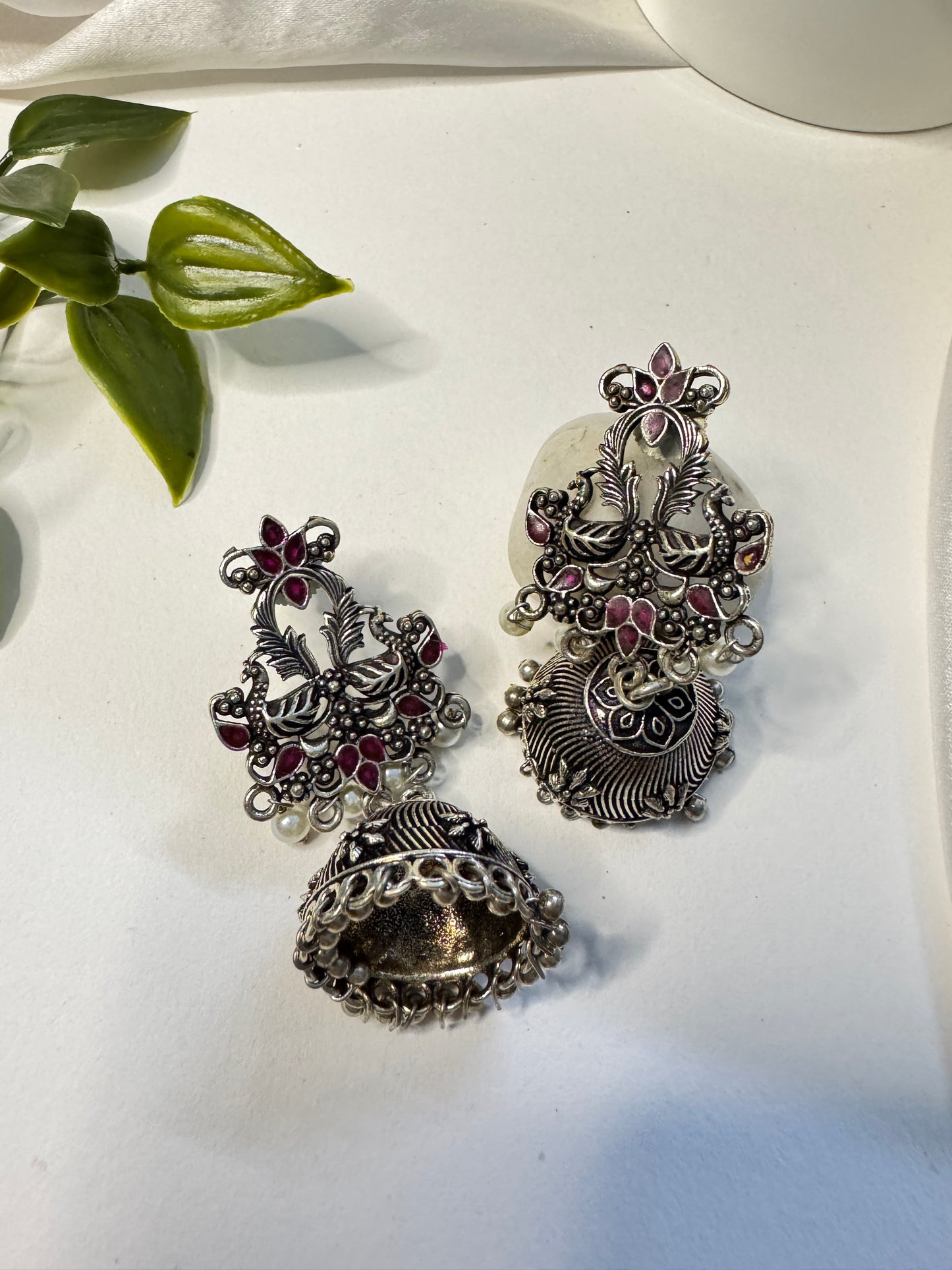 Oxidised Jhumki Earrings