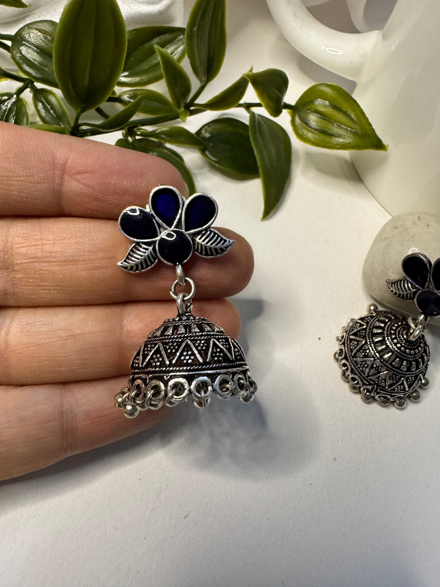 Meenakari Jhumki Earrings combo (small)